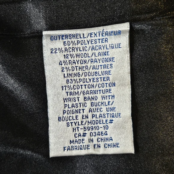 Ricki's Wool Blend Pea Coat Black Gray Plaid Checkered Women's Size M - Picture 11 of 14